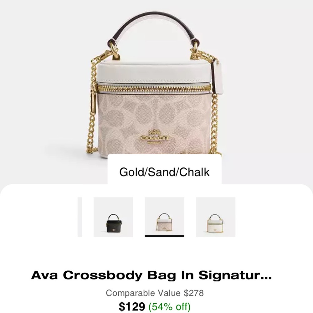 Coach Ava Crossbody Bag in Gold and Sand
